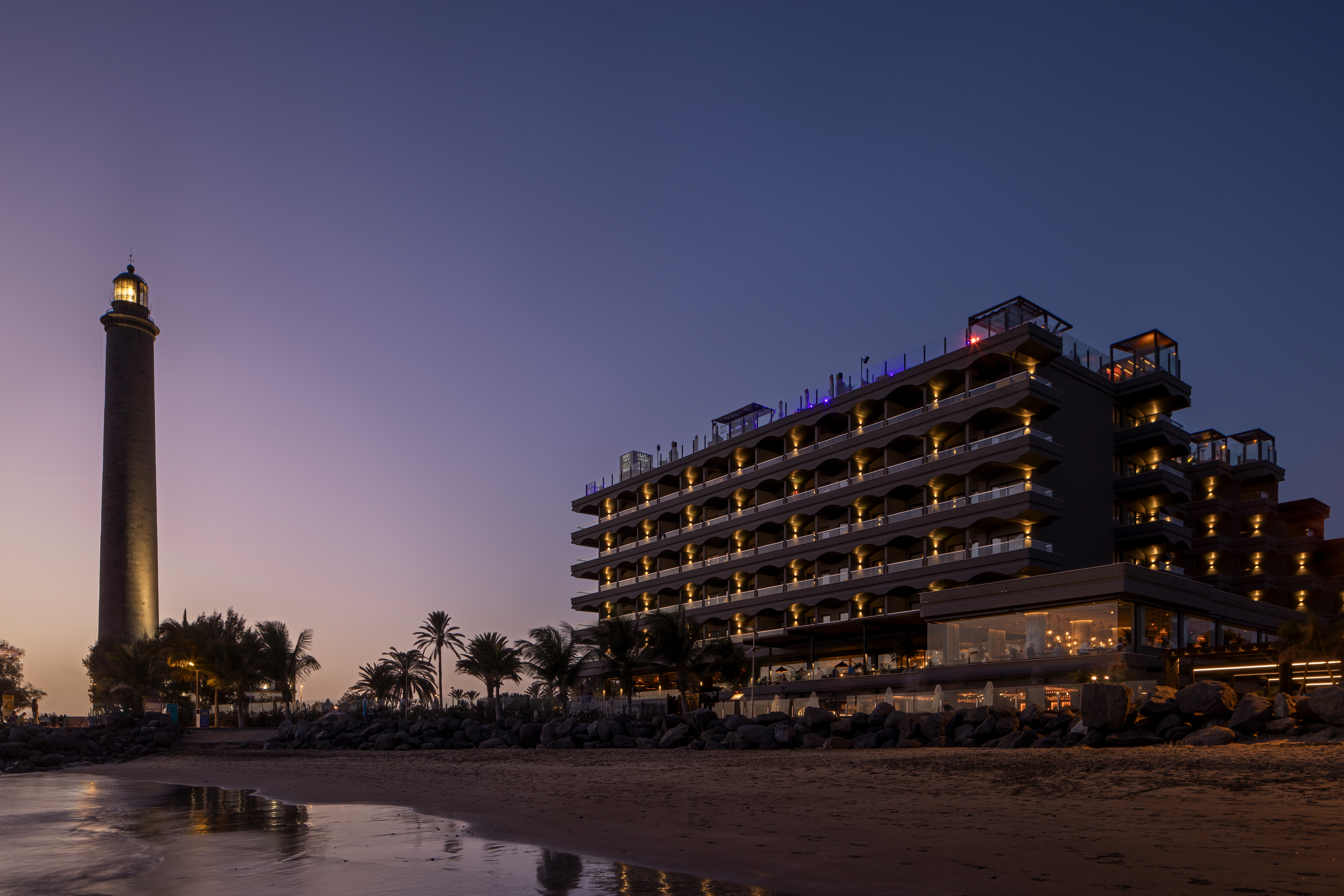 fotografía atardecer hotel faro lopesan collection