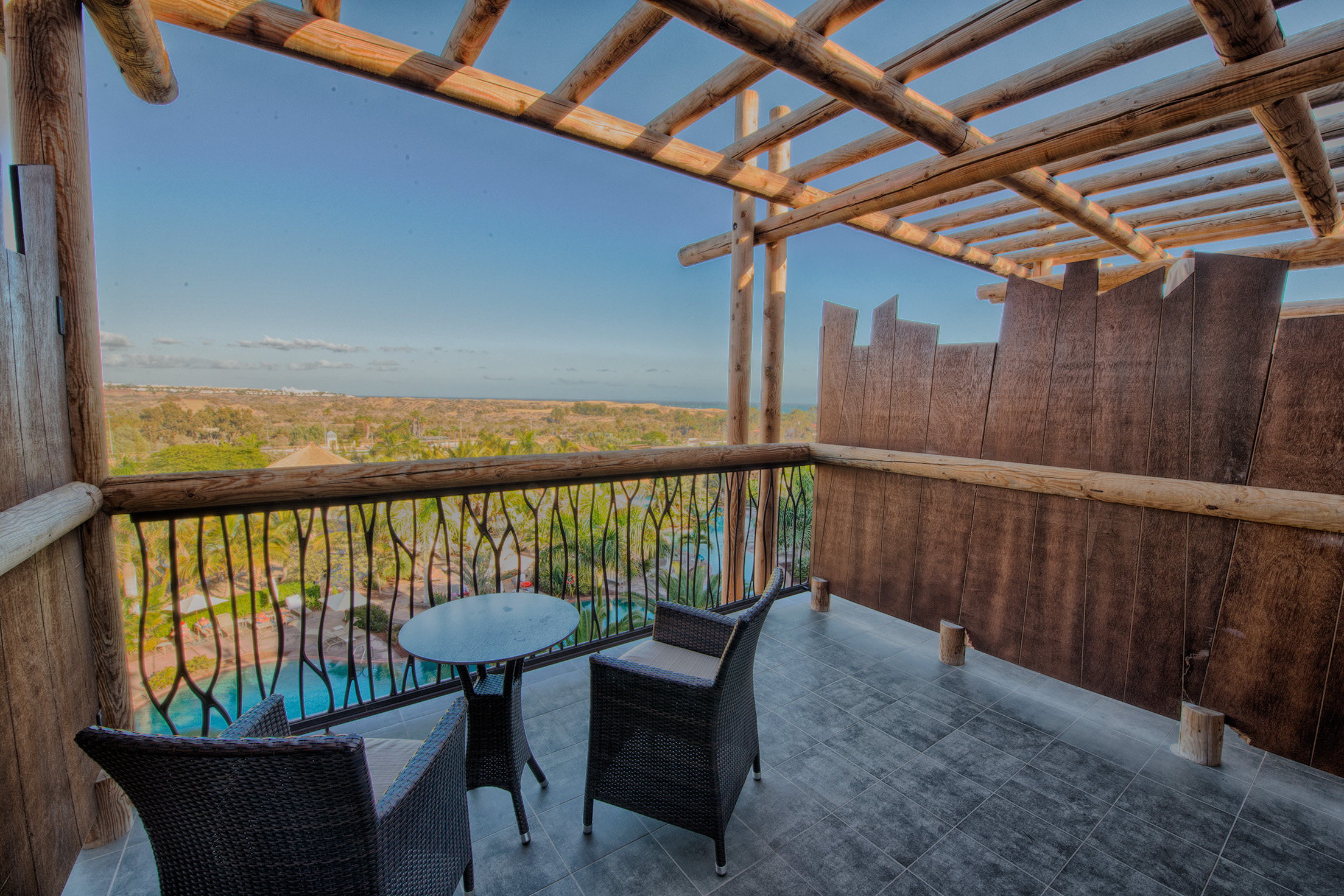 terrasse doppelzimmer standard blick lopesan baobab