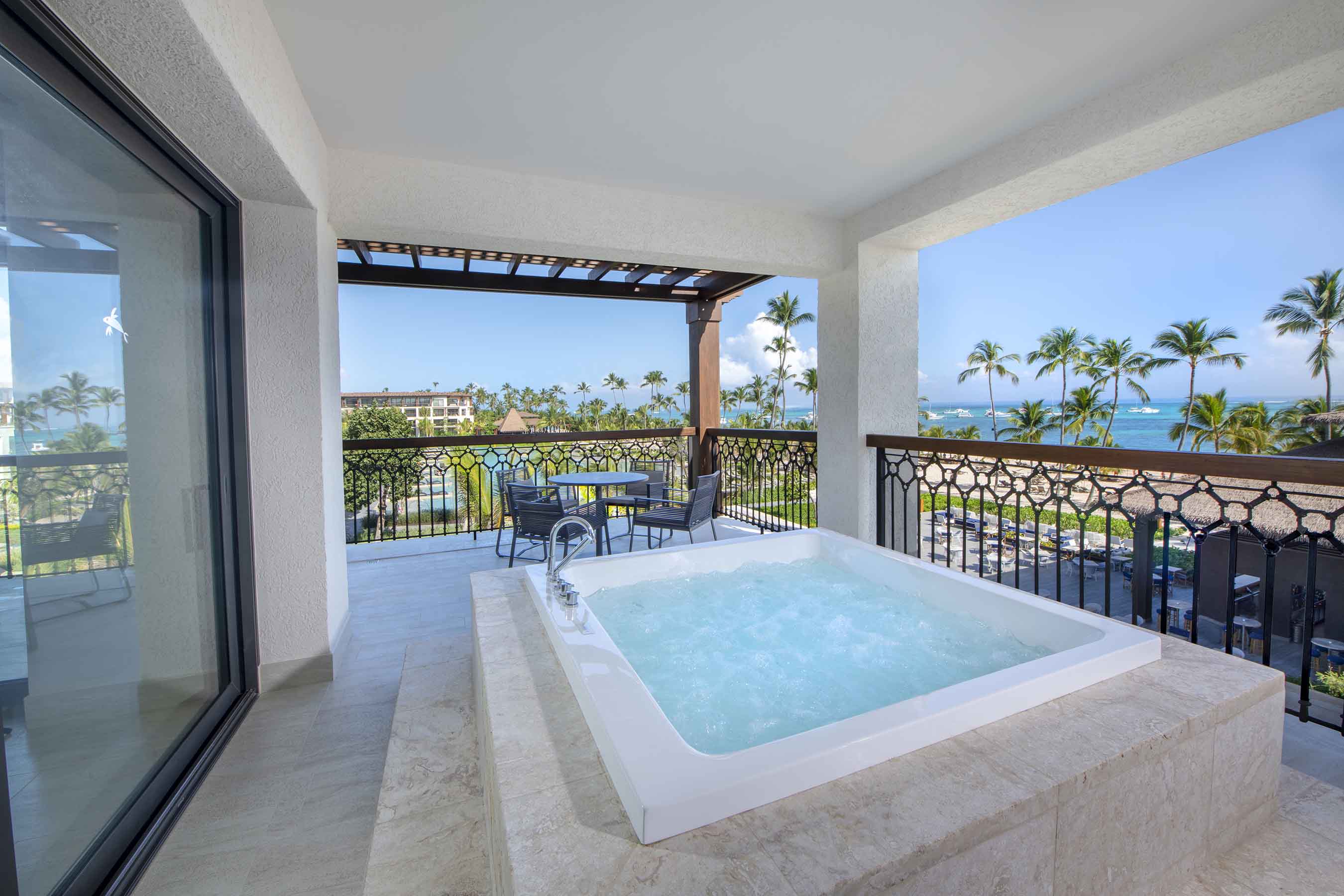 terrace with jacuzzi unique corner suite ocean view one bedroom lopesan costa bavaro