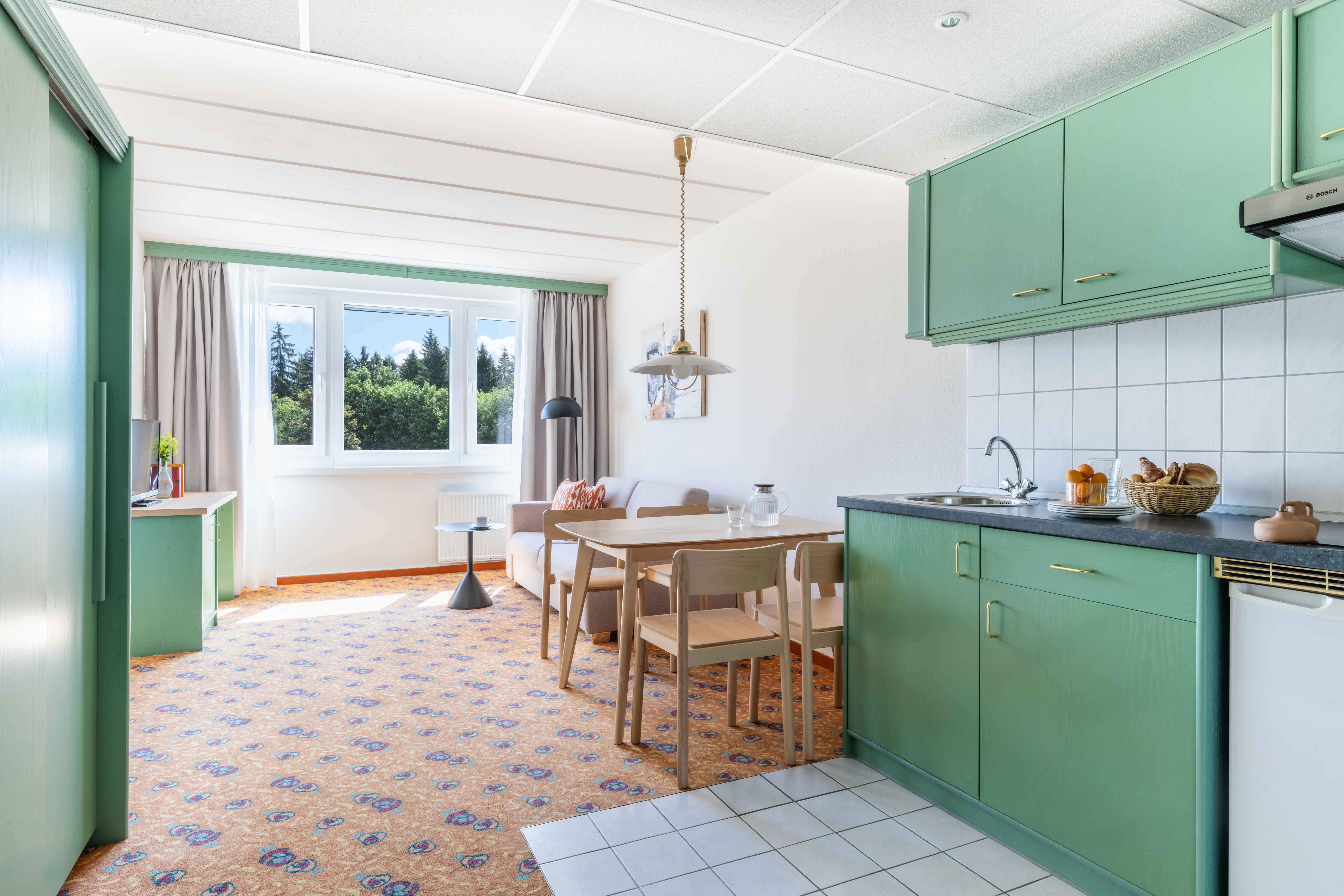 cocina apartamentos 2 dormitorios hotel ifa schoneck