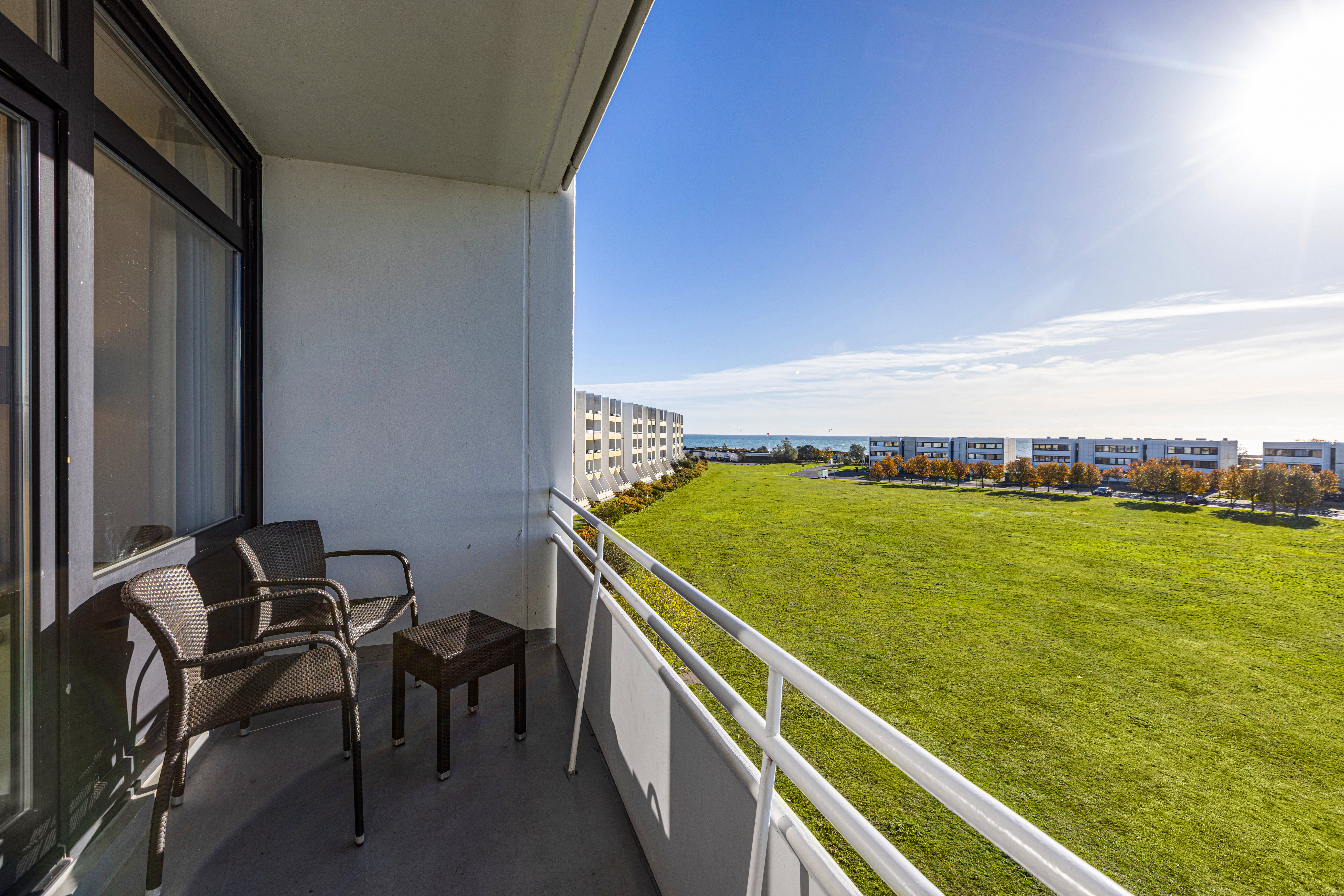 terraza apartamento yachthafen 2 dormitorios balcon hotel ifa fehmarn