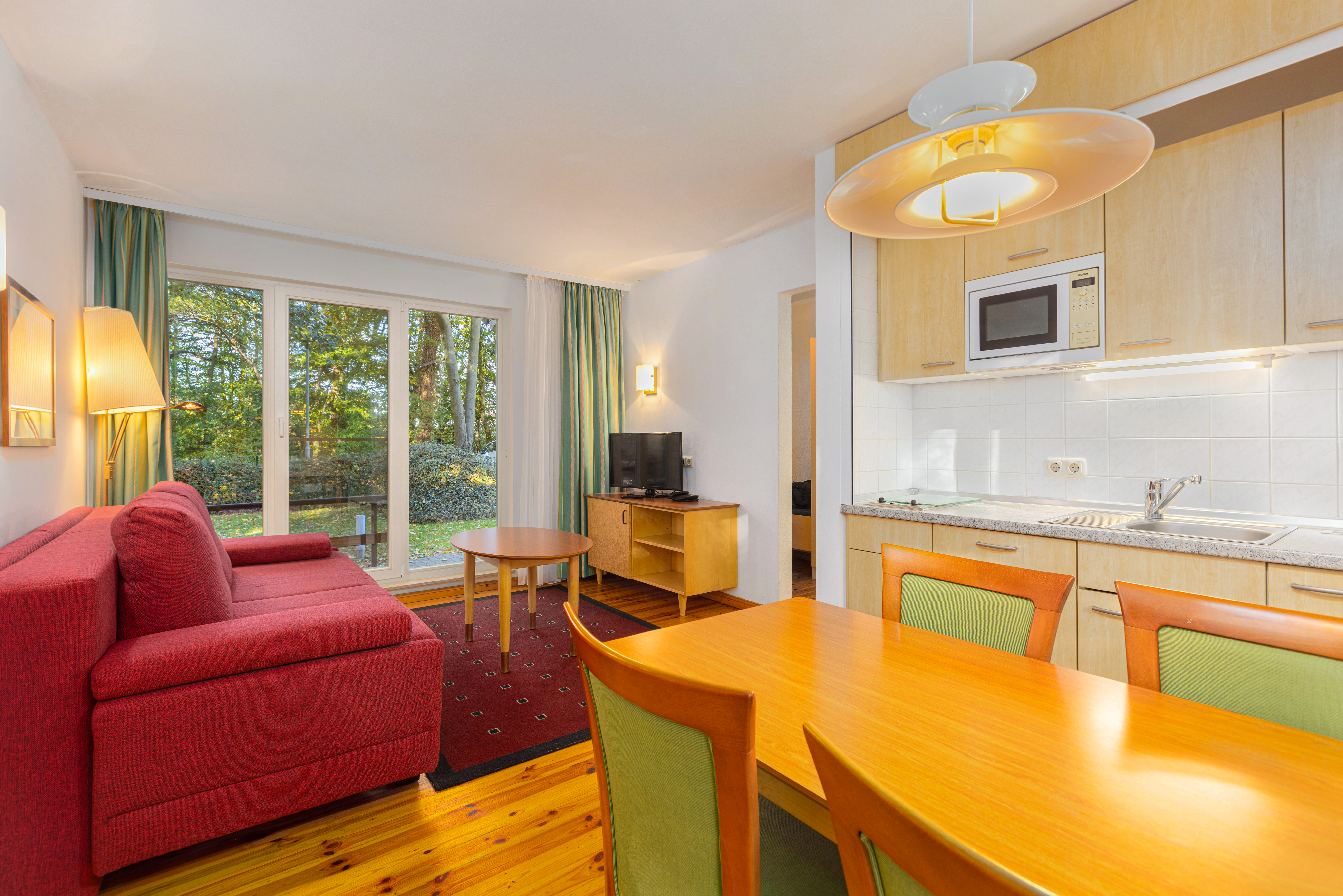 living room kitchen ifa graal-müritz hotel bungalow