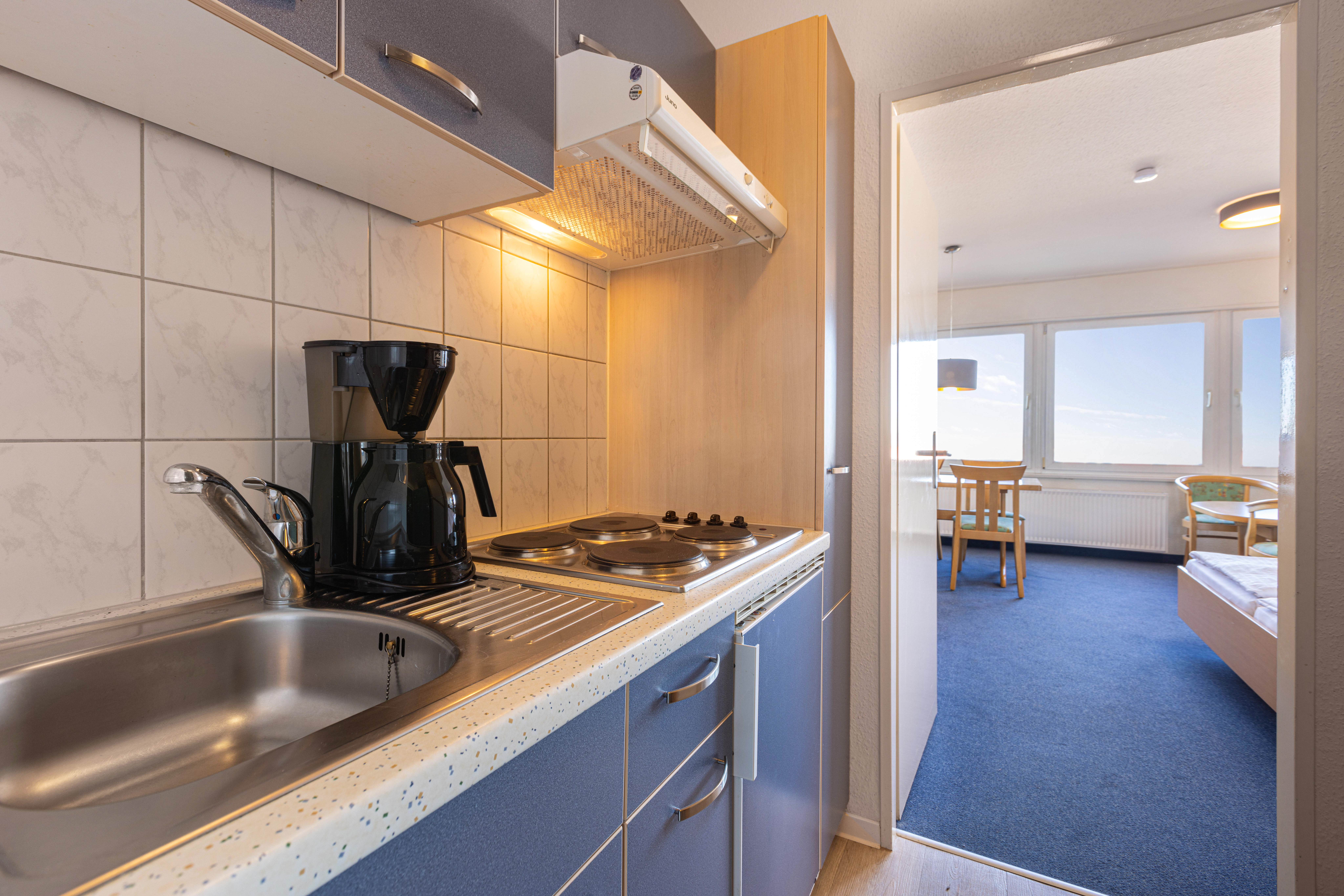 cocina apartamento yachthafen 1 dormitorio hotel ifa fehmarn