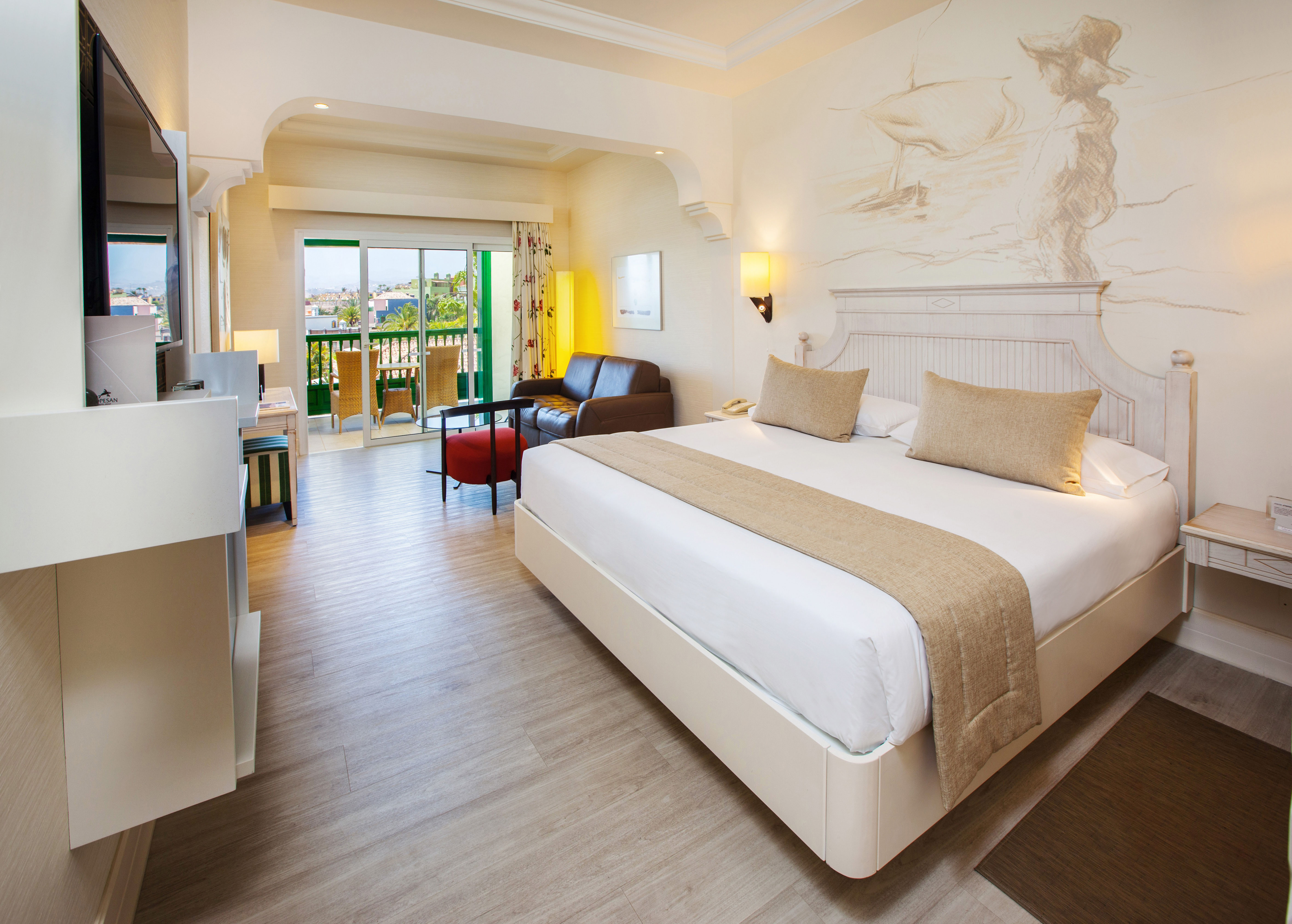 cama habitación doble estándar vista resort lopesan villa del conde