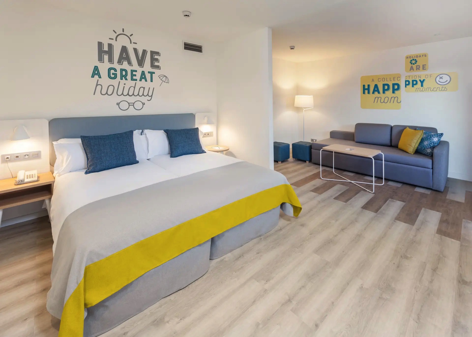 cama habitación doble familiar hotel abora interclub atlantic